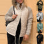 Chaqueta de algodón con cuello alzado para mujer con bolsillos de invierno
