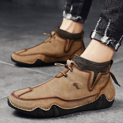 Men's Mid-top Martin Boots - Fashionable Outdoor Footwear