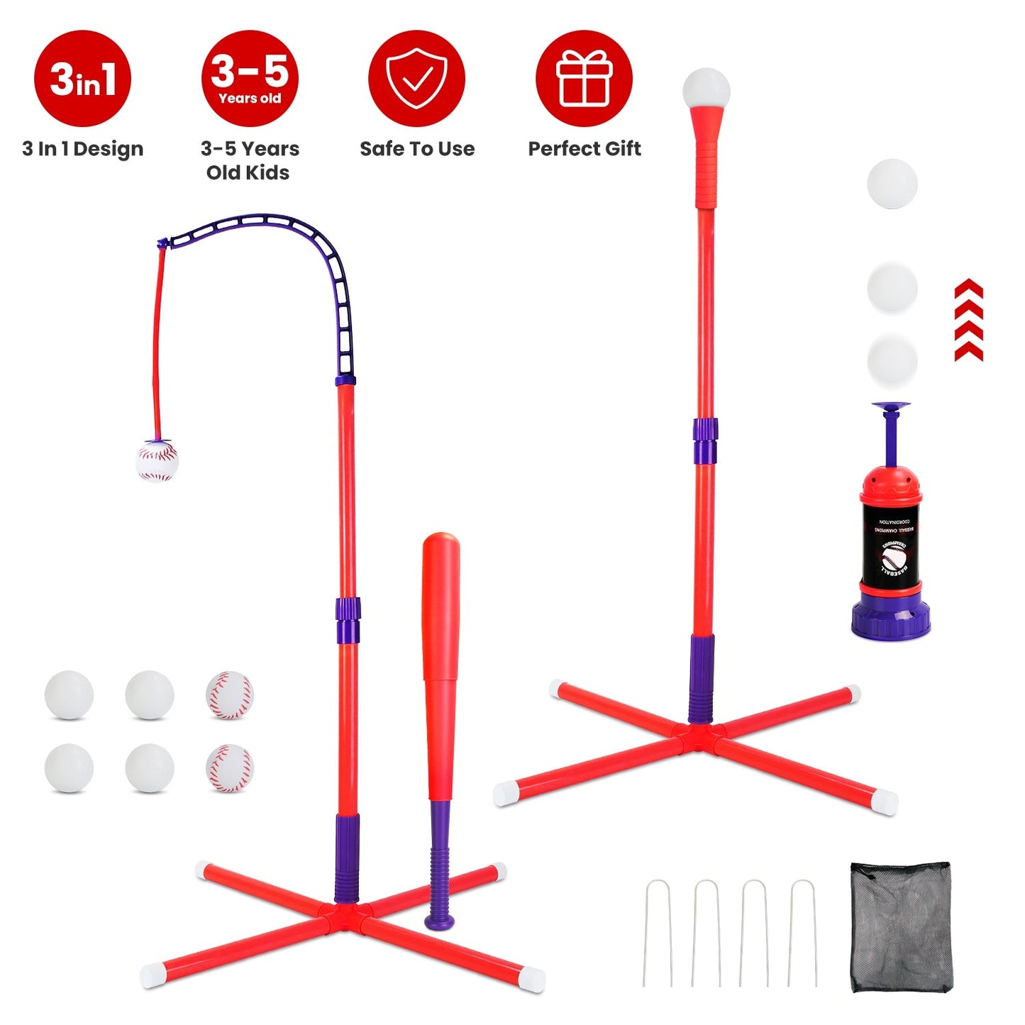 Gbruno Baseball Toy Kit for Ages 3–5