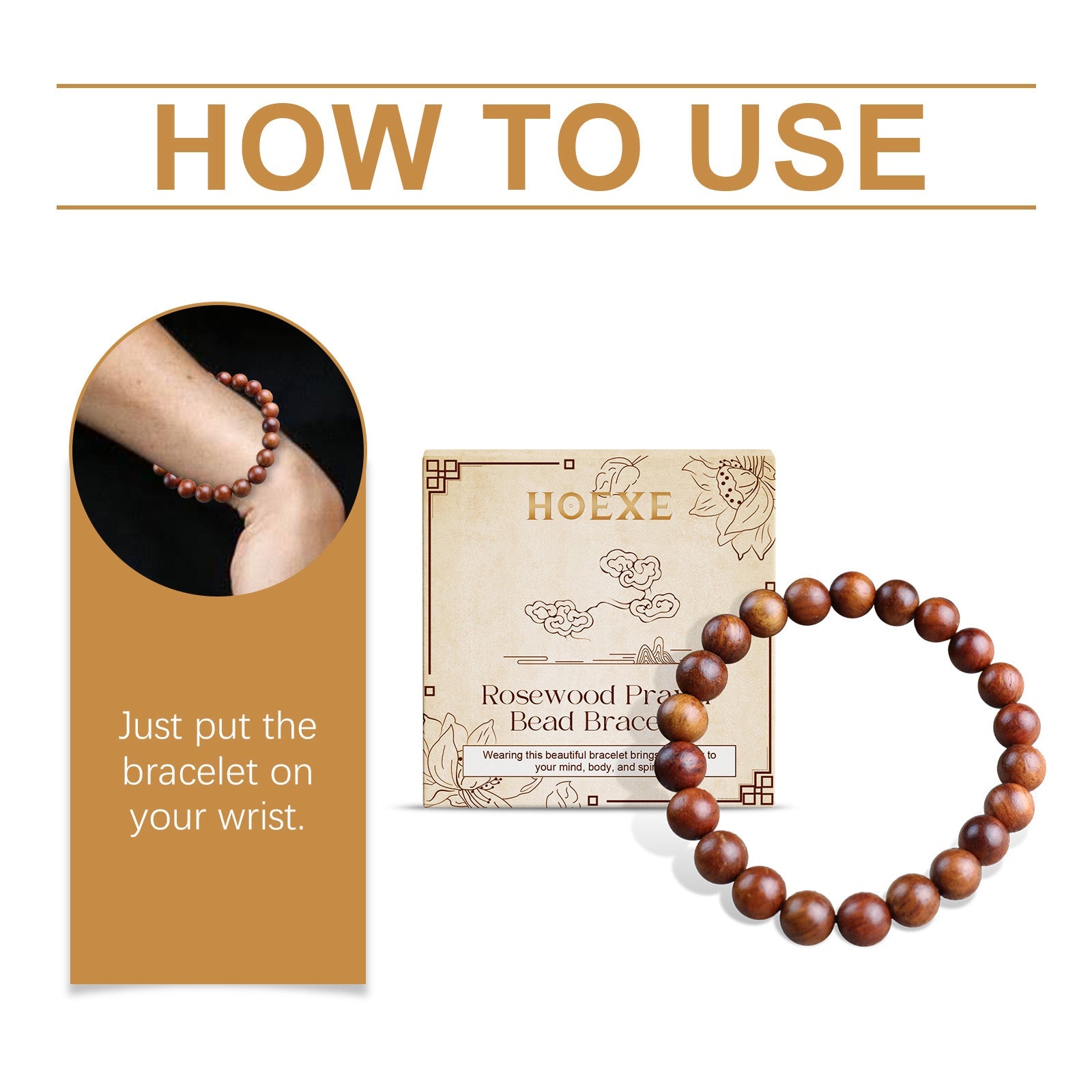 Rosewood Bracelet Unisex Everyday Decor With Rosewood Bracelet Beaded - Korvel