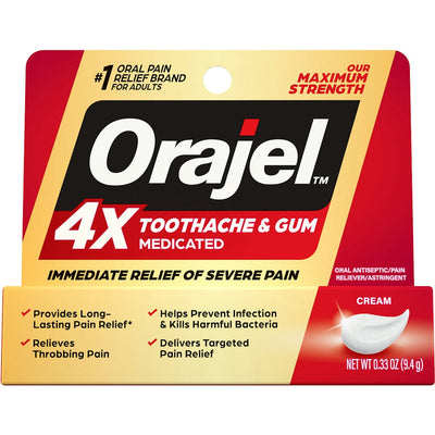 Orajel 4X Severe Toothache & Gum Pain Relief Cream - 0.33oz