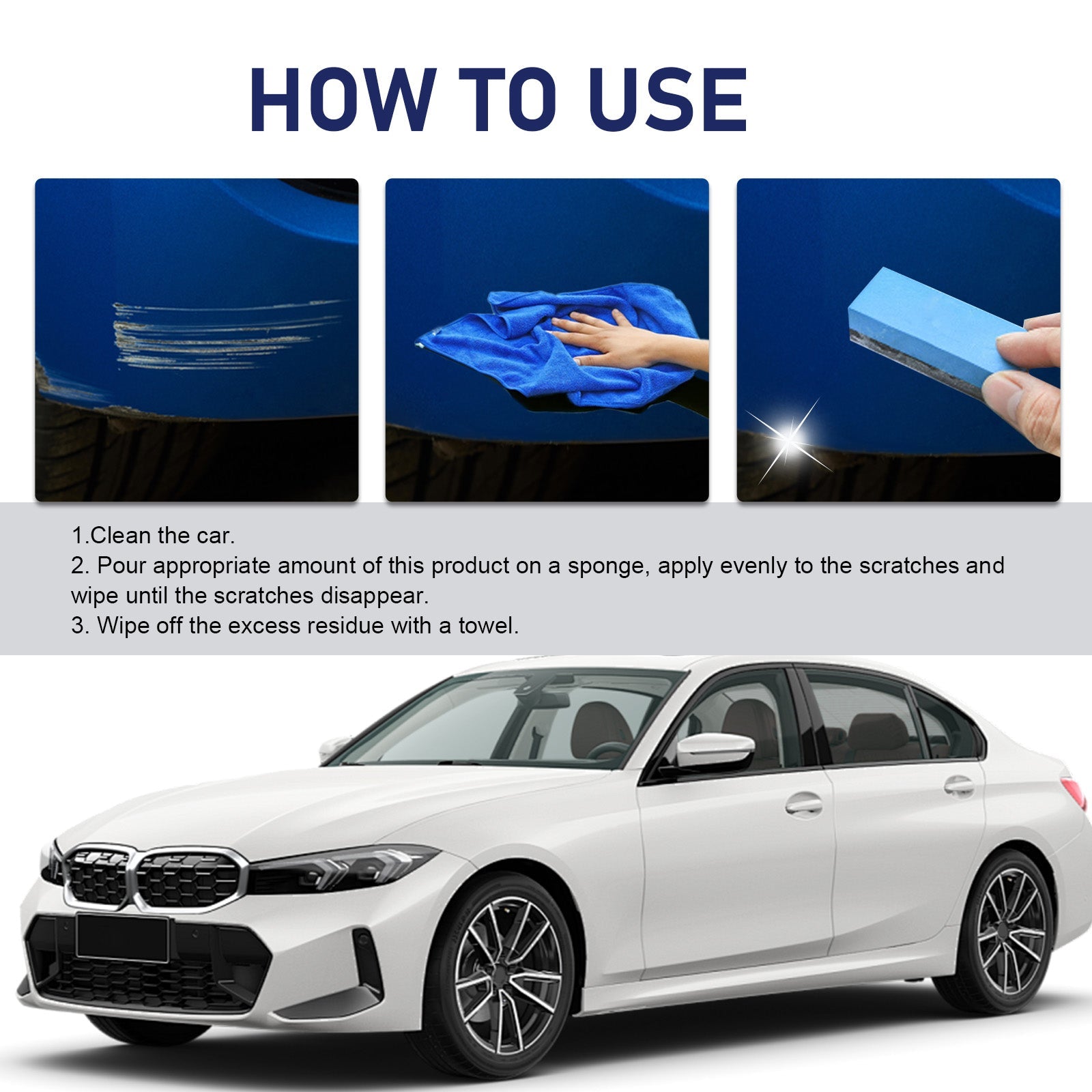 Car Scratch Remover, Repair Car Finish Scratch Polishing Refinish Coating Kit - Korvel