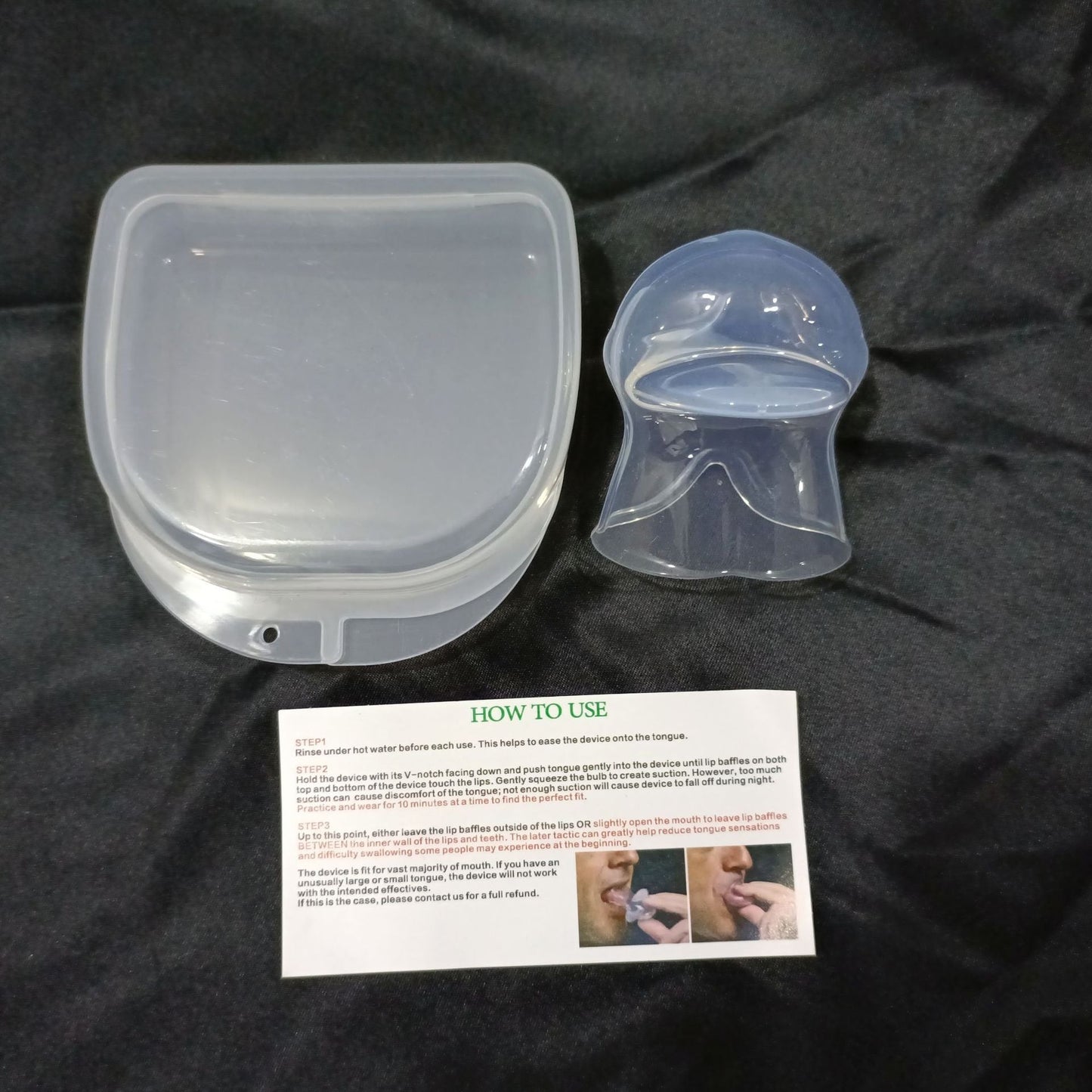 Anti snoring tongue sleeve device, anti snoring device, tongue silicone anti snoring respirator, sleep apparatus - Korvel