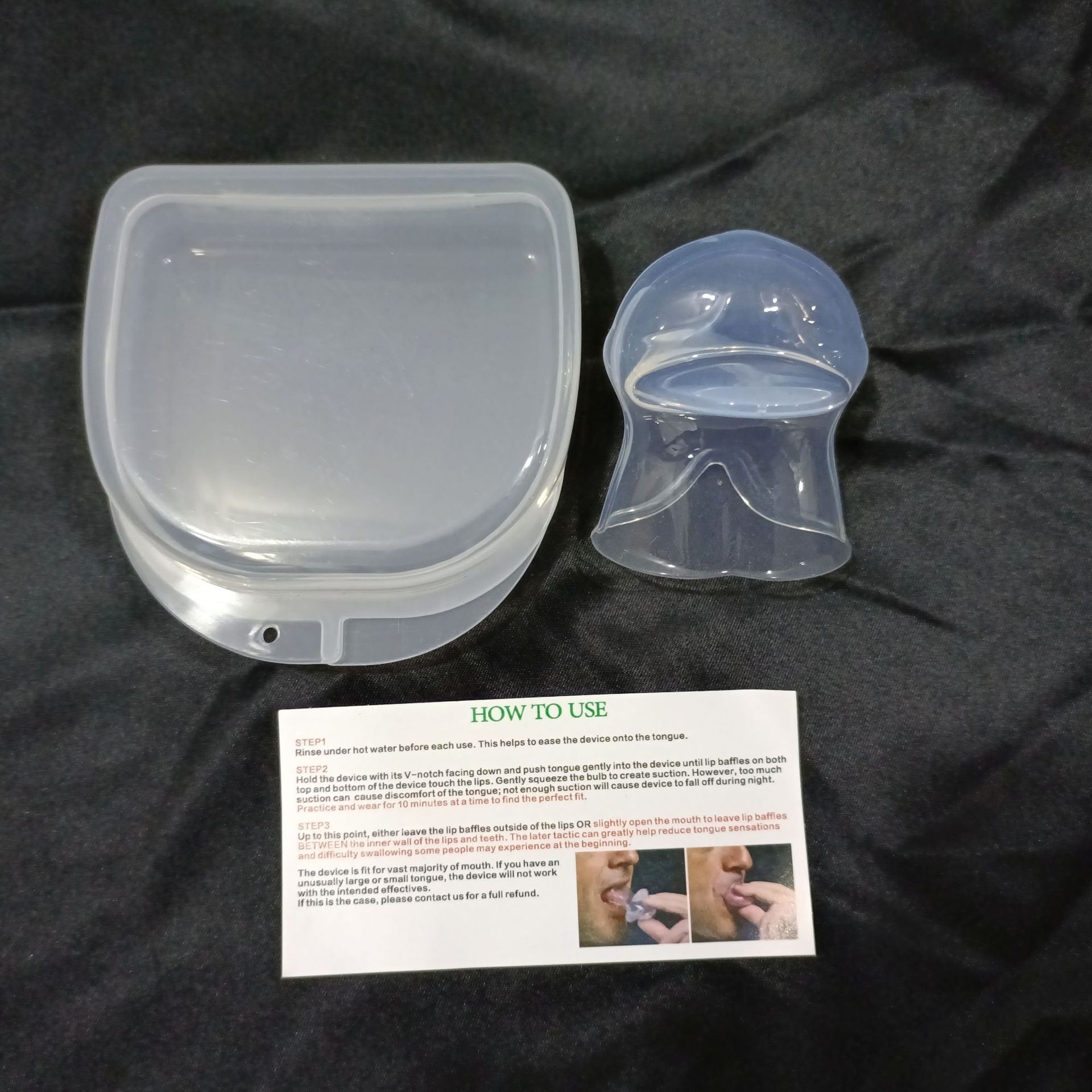 Anti snoring tongue sleeve device, anti snoring device, tongue silicone anti snoring respirator, sleep apparatus - Korvel