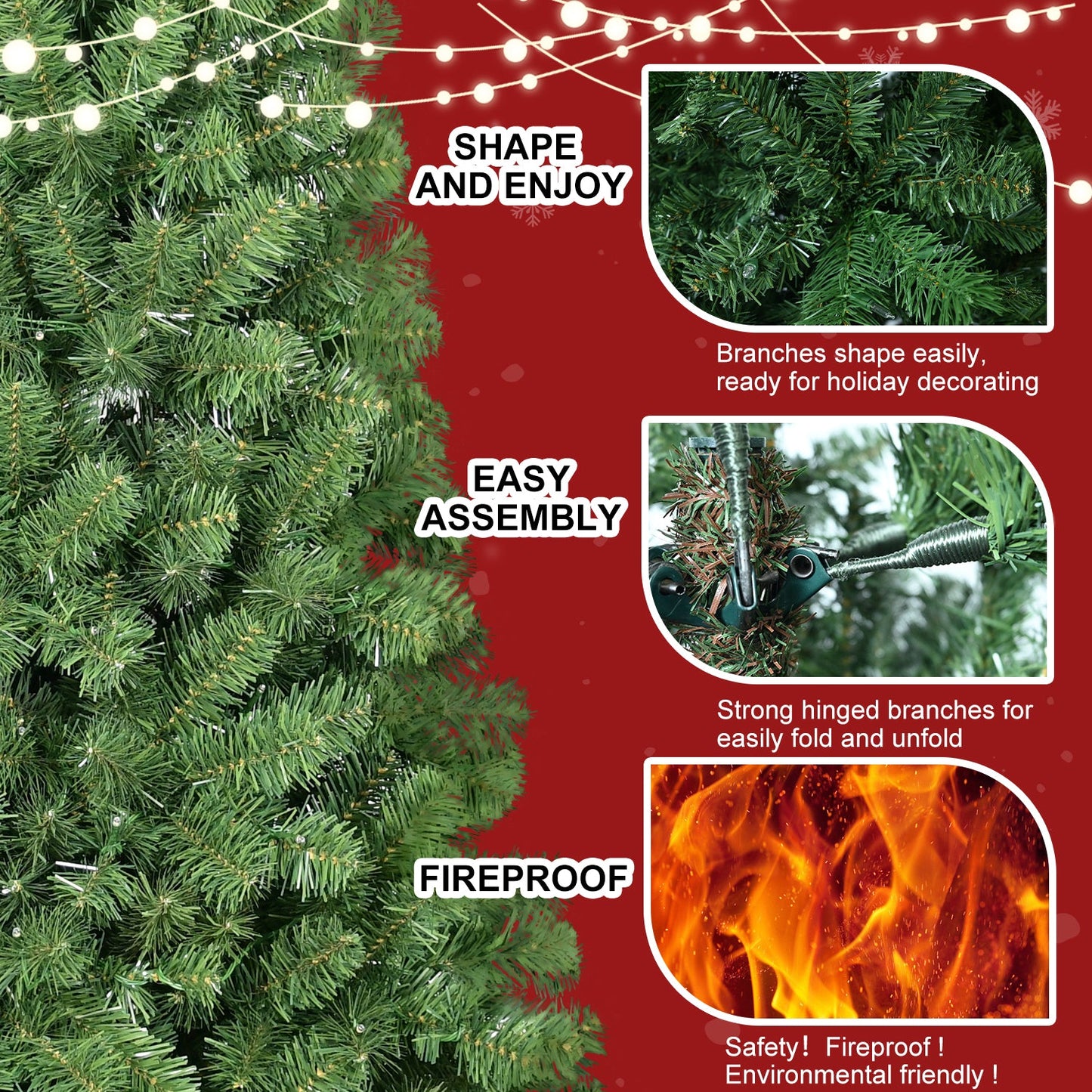 Arbre de Noël en fil mémoire vert PVC de 5 pieds