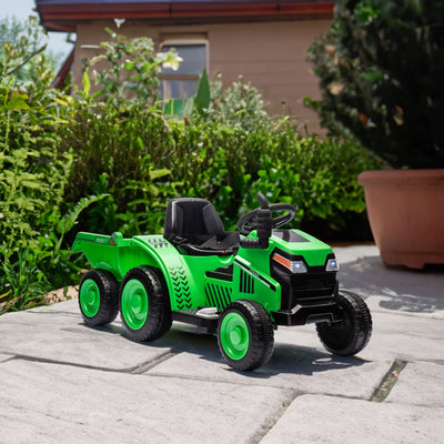 12V Electric Ride-On Tractor "Black Knight" with Detachable Tugboat