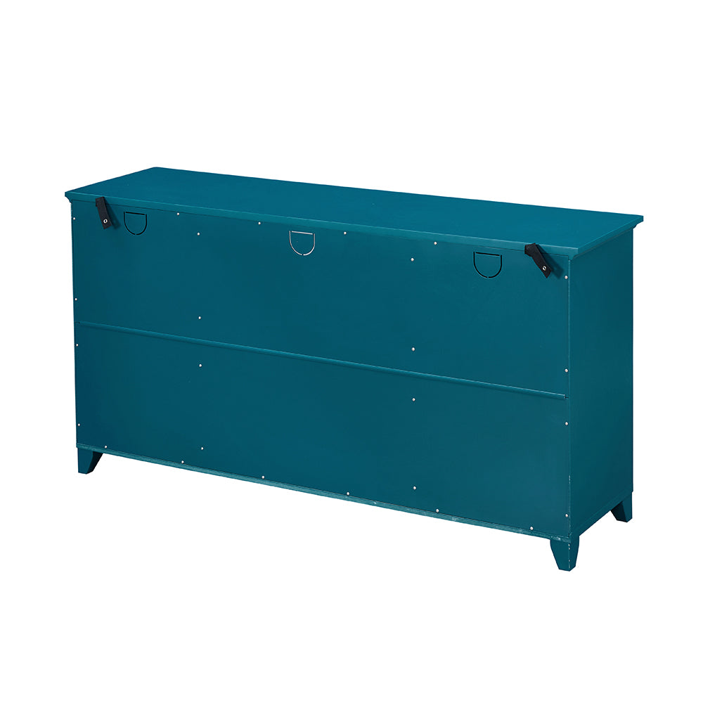 60" Teal Blue Sideboard Buffet Table & Storage Cabinet
