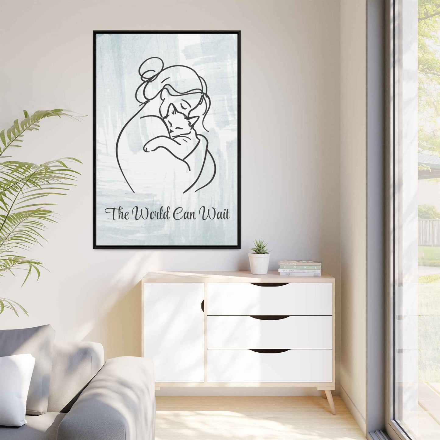 L'impression sur toile Chat Le Monde Peut Attendre