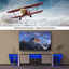 Console TV noire moderne avec rangement et éclairage LED