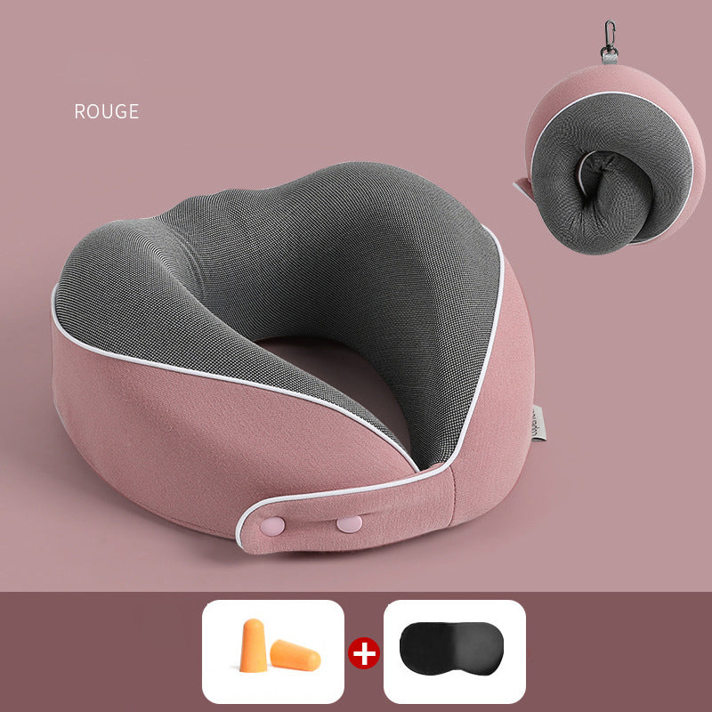 U Shaped Pillow Memory Cotton Can Store Travel Pillows, Nap Pillows, Neck Protection Pillows, Portable Neck Pillows - Korvel
