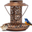 Outdoor solar powered lamp metal hanging bird feeder feeding and watering dual-purpose bird feeder decorative lamp - Korvel