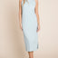 Robe midi sans manches en tricot côtelé pour femmes