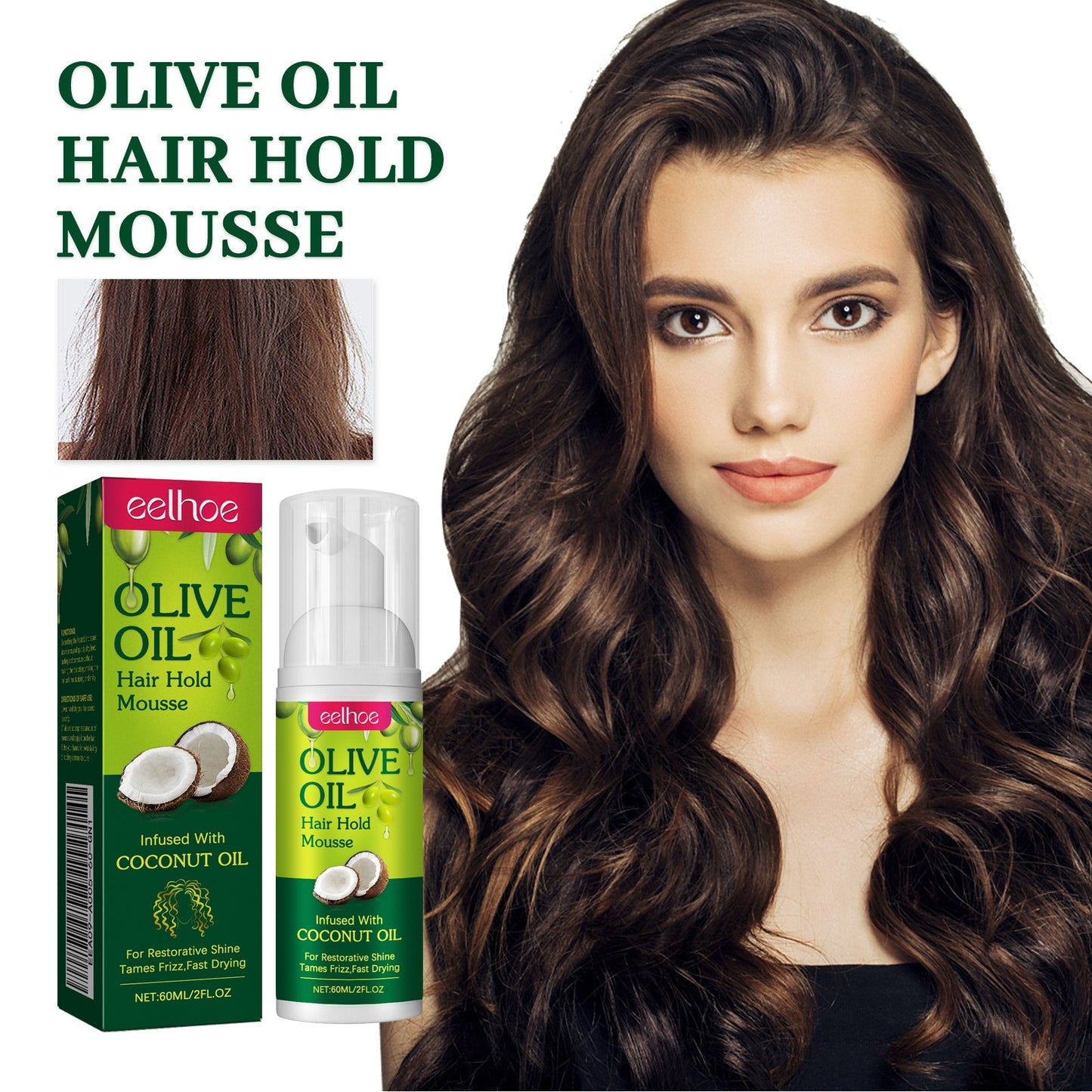 Olive Oil Hair Hold Mousse for Curly Hair