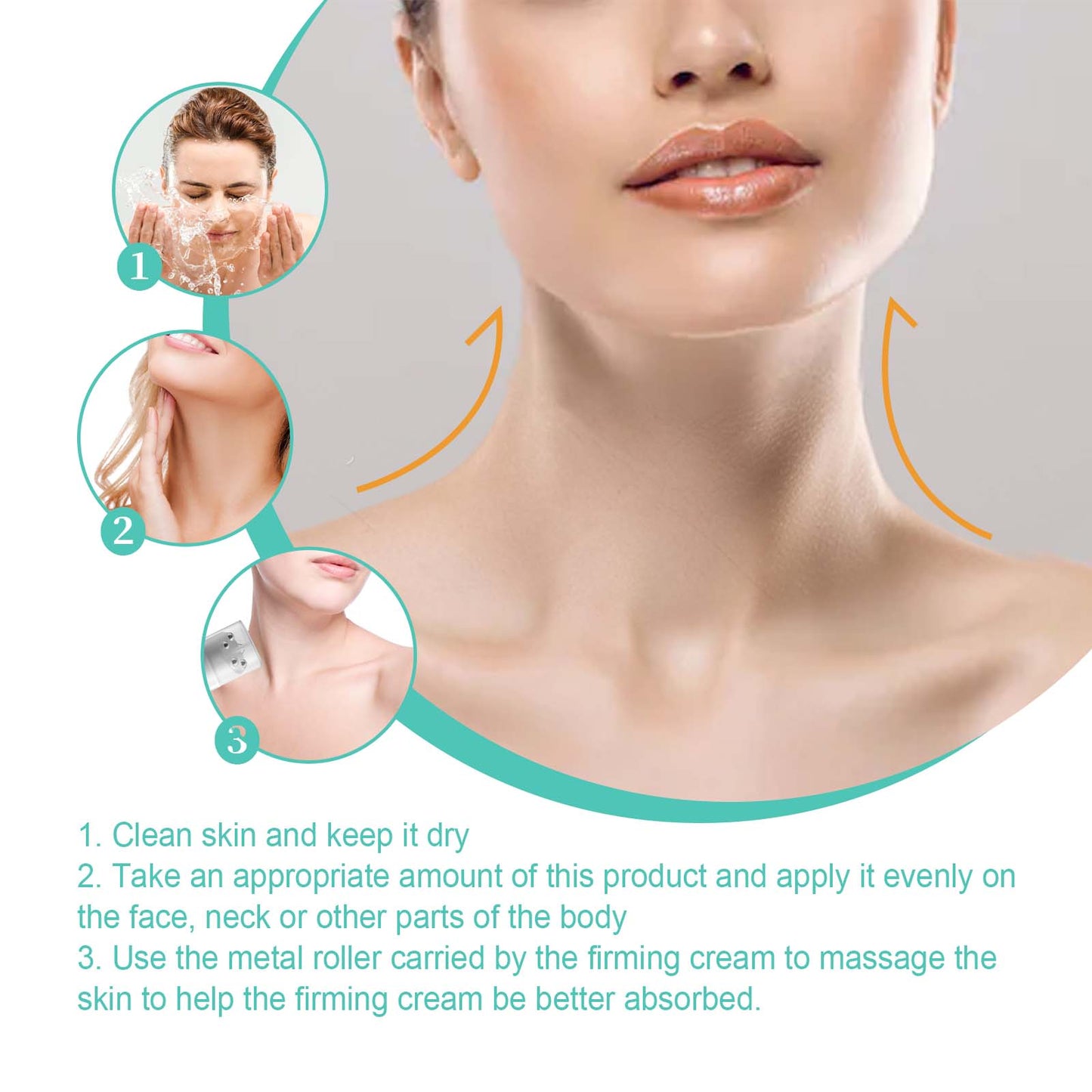 Neck Firming Cream, Lighten Neck Lines Firming Brightening Skin Hydrating Anti-Wrinkle Firming Lifting Cream - Korvel