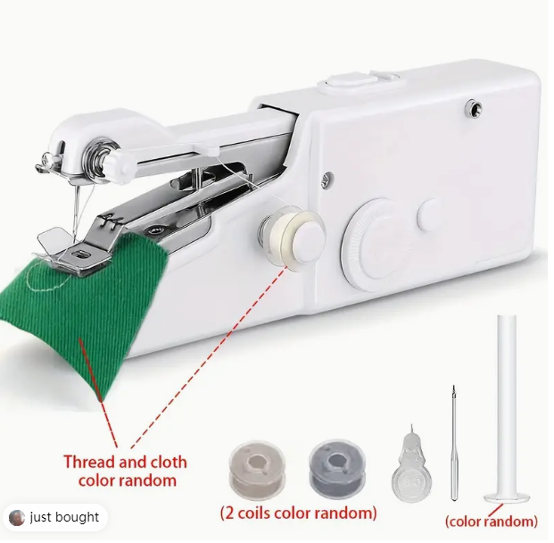 1pc Portable Handheld Sewing Machine - Quick Stitching Tool For Cloth, Clothing And Kids Clothes - 2 Coils Included (Battery Not - Korvel
