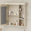 35'' x 28'' Blue Wall Mounted Bathroom Storage Cabinet with Mirror Door, Modern Bathroom Wall Cabinet with Mirror - Korvel