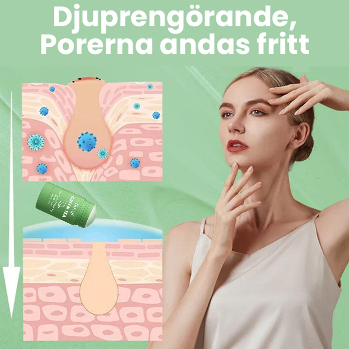 Mascarilla Limpiadora en Barra de Té Verde para Piel Suave e Hidratada