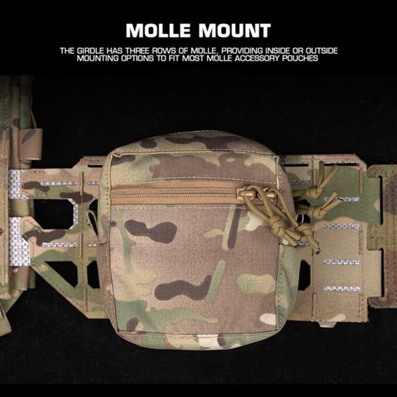 KZ Hunting Vest - Plate Carrier in Low Profile MOLLE, Quick Release, K Zero Style with Belt for Airsoft. - Korvel