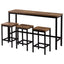 TOPMAX Counter Height Extra Long Dining Table Set with 3 Stools Pub Kitchen Set Side Table with Footrest Brown - Korvel