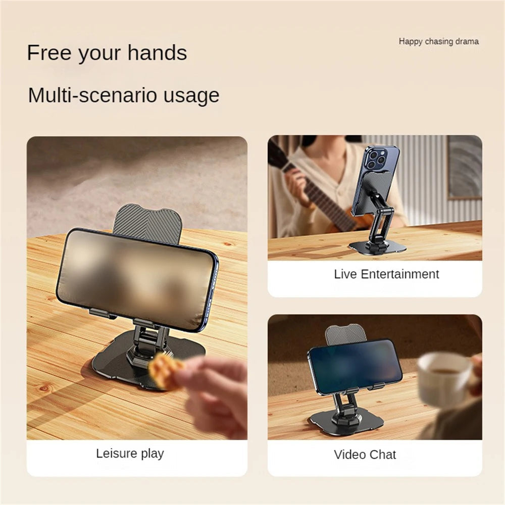 Rotatable Foldable Mobile Desktop Stand for Tablets & Phones