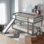 Twin over Twin Bunk Bed with Convertible Slide and Ladder Gray - Korvel