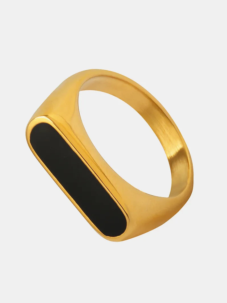 Exaggerated Geometric Glazed Element Ring