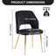 Ensemble de 4 chaises de salle à manger en velours noir élégant