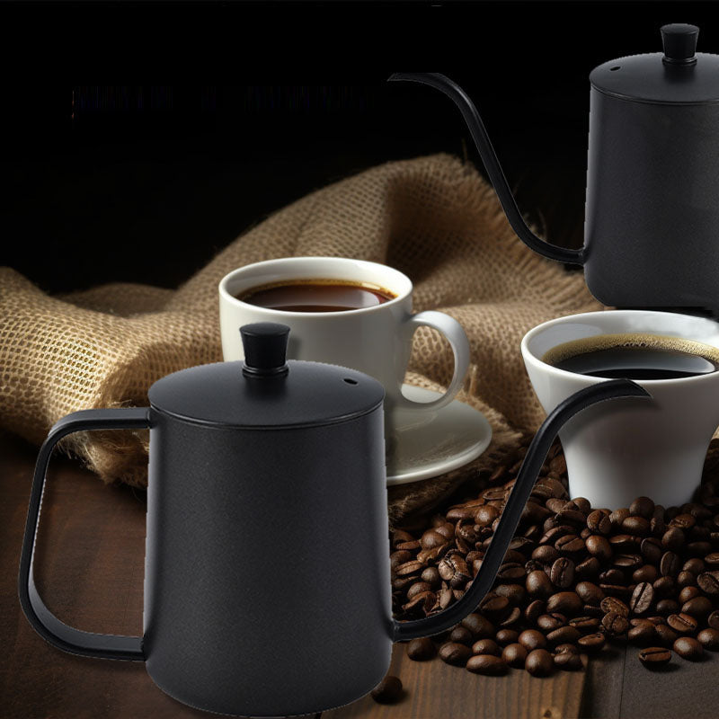 Household coffee hand brewing pot with narrow mouth and long mouth coffee pot with lid - Korvel