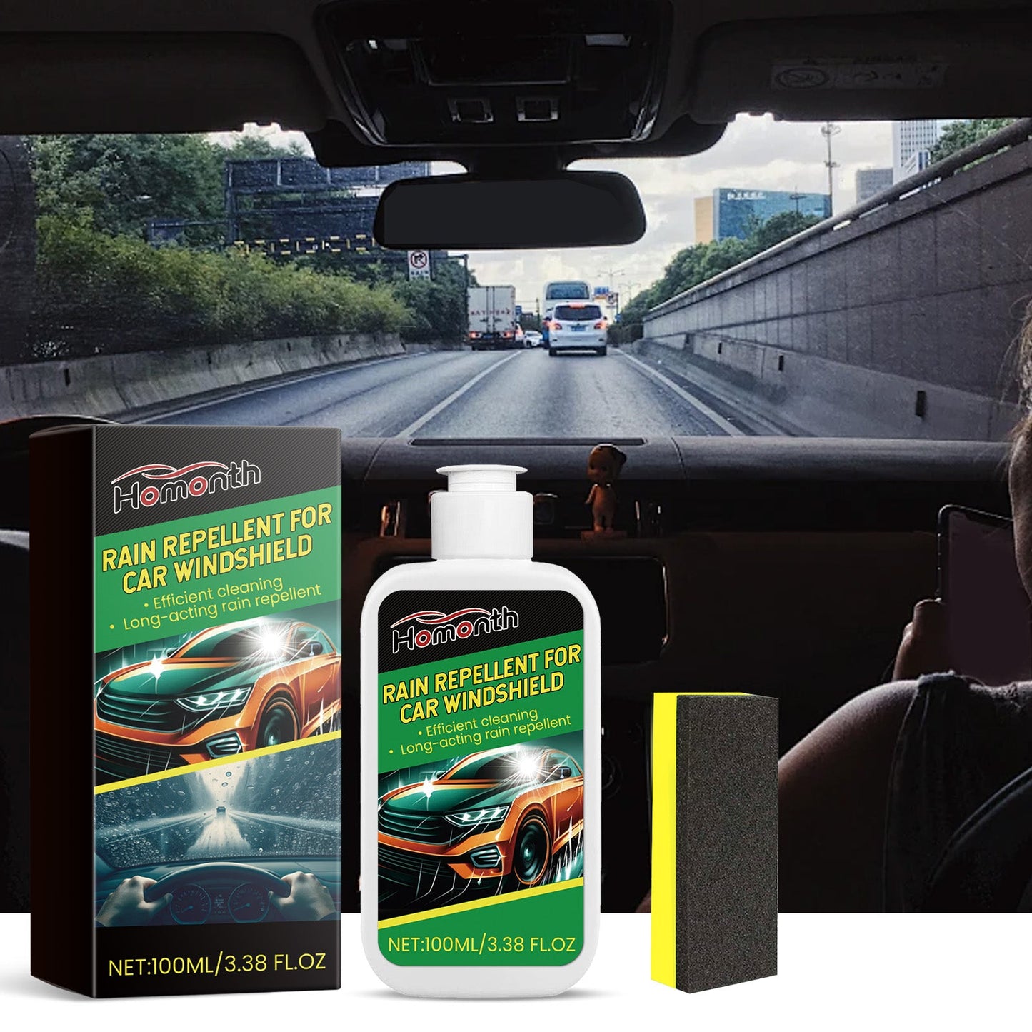 Repousseur de pluie premium pour pare-brise de voiture