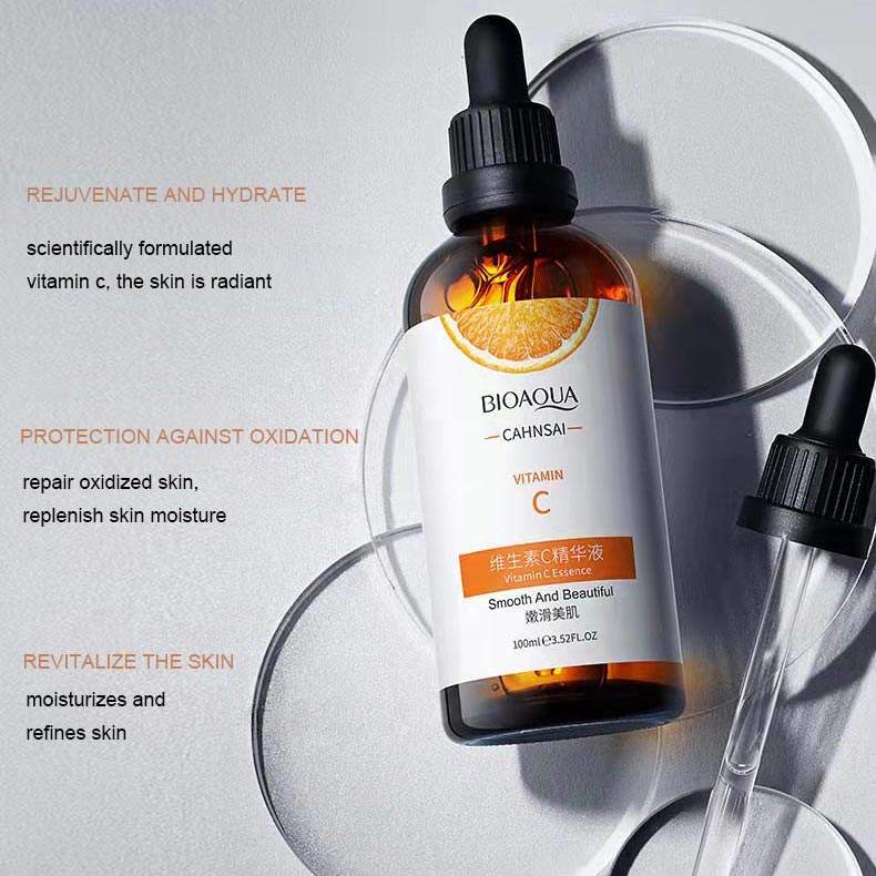 Boquanya Vitamin C essence Solution Moisturizing and staying up late for repairing, brightening skin tone, mild oil control esse - Korvel