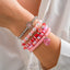 Sweet acrylic bead bracelet with cute strawberry soft ceramic CCB bracelet set - Korvel