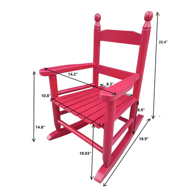 Children's rocking red chair- Indoor or Outdoor -Suitable for kids-Durable Solid Wood - Korvel