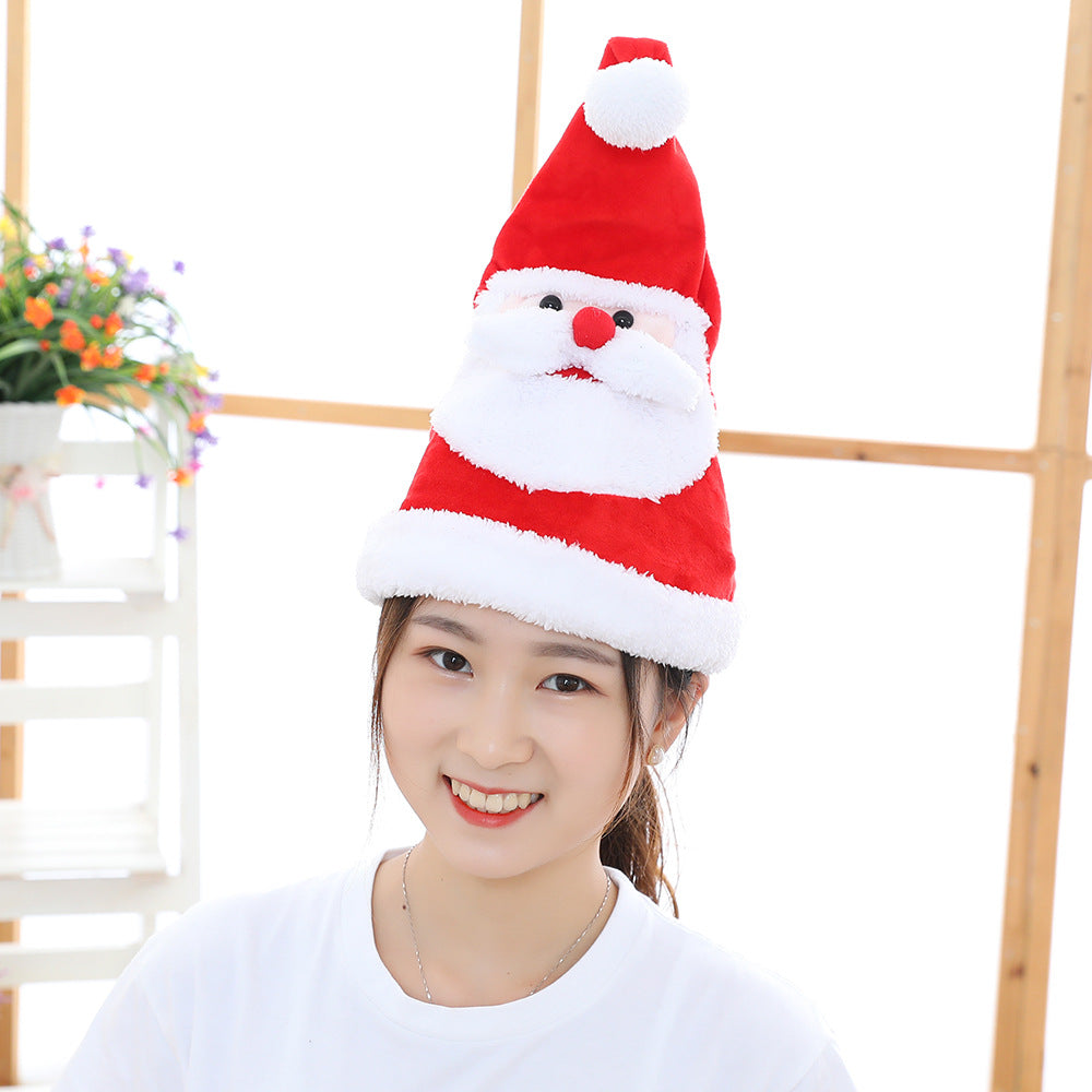 Chapeau de Noël en Peluche Électrique Kawaii avec Lumières