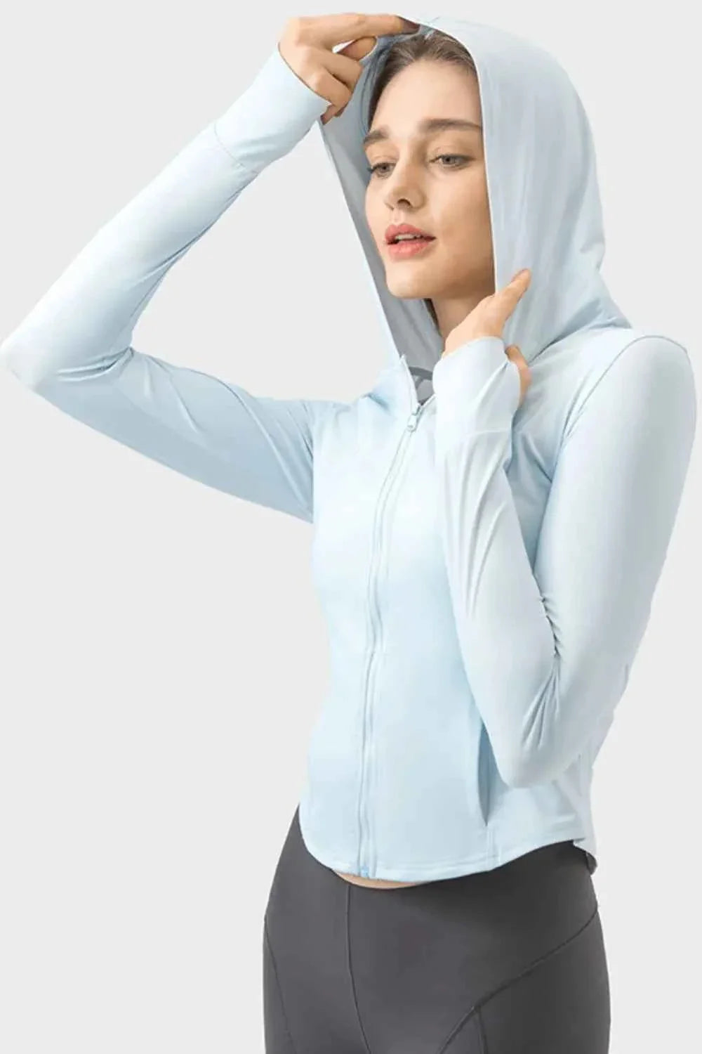 Millennia Pocketed Zip Up Hooded Activewear Hoodie