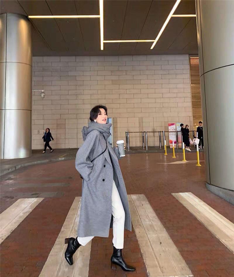 Manteau en laine mi-long pour femmes pour l'automne et l'hiver