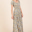Summer Flower Print Puff Sleeve Maxi Dress
