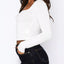 Long Sleeve Sweetheart Neck Crop T-Shirt