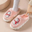 Chaussons Bonhomme de Neige - Chaussures d'Hiver en Peluche Antidérapantes