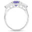 Anillo de Plata Esterlina de 2.00 Quilates de Tanzanita y Topacio Blanco