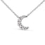 Collar de Colgante de Media Luna Acentuado con Diamantes en Oro Blanco de 10K