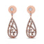 Pendientes Colgantes de Diamante en Forma de Gota de Oro Rosa de 18K