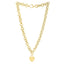14k Yellow Gold Rolo Link Necklace with Heart Tag