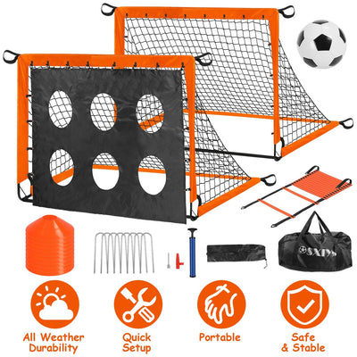 Ensemble de buts de soccer pour enfants - Équipement d'entraînement portable pour les 3 ans et plus