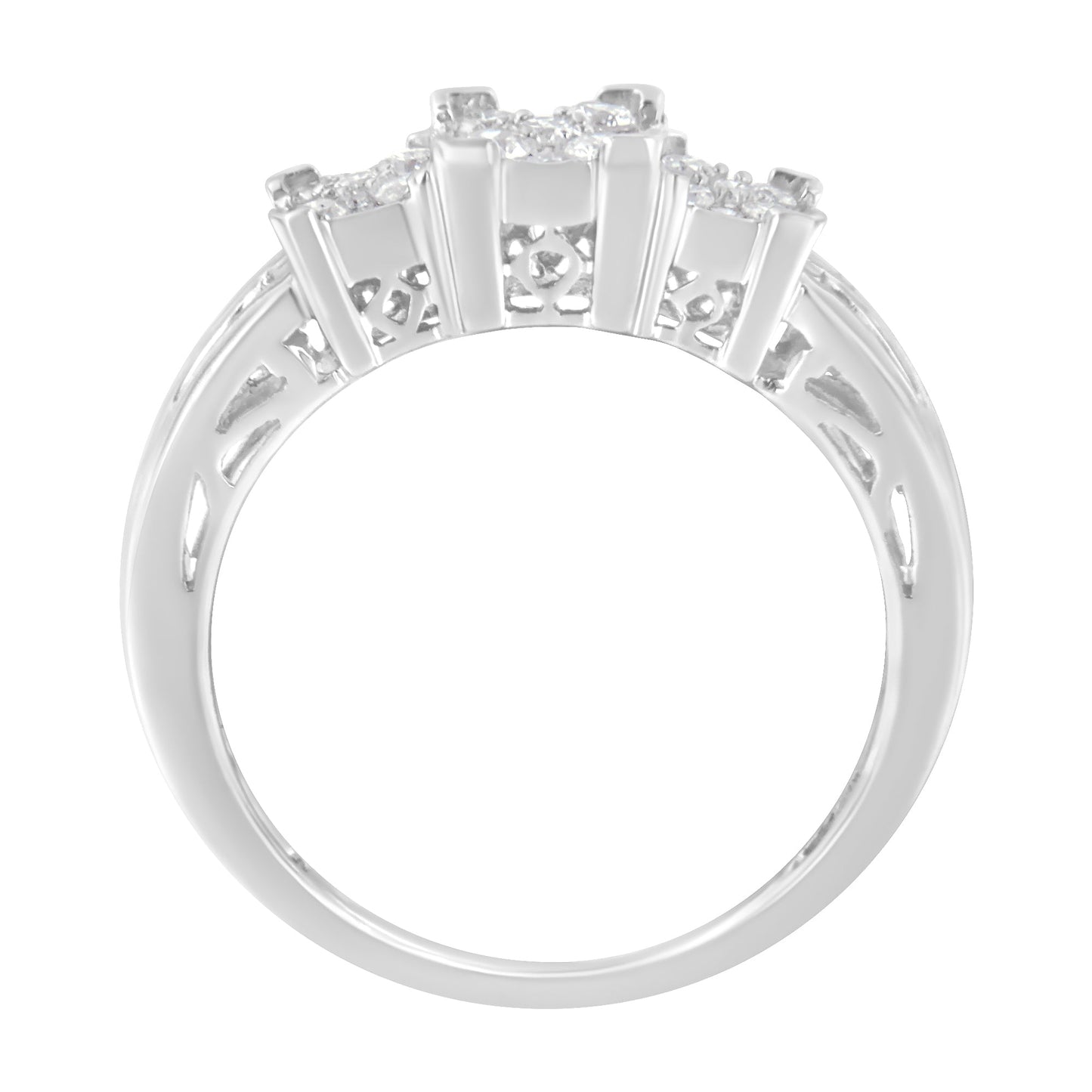 Anillo de Compromiso de Diamantes de 10K en Oro Blanco 1/2 Cttw - Talla 6-3/4
