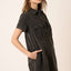 Robe Chemise à Manches Courtes avec Détails de Bouton et Col