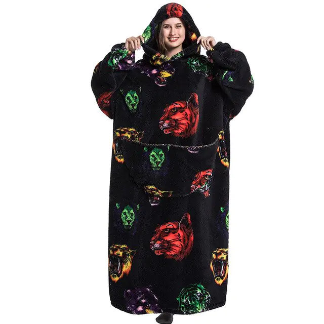 Oversized Long Blanket Hoodie for Cozy Comfort