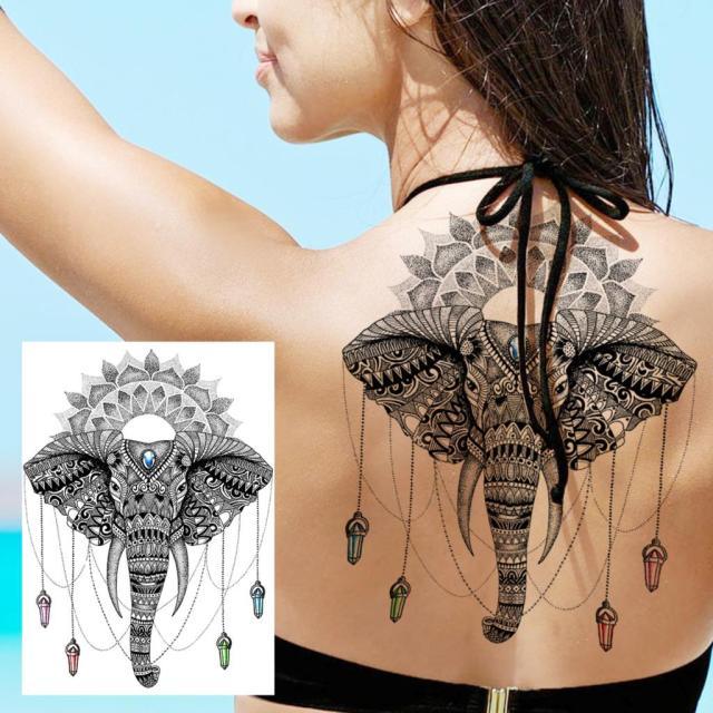 53 Hojas de Tatuajes Temporales de Encaje Negro para Mujeres