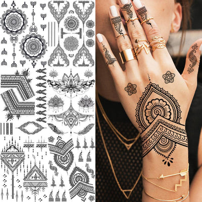 53 Sheets Black Lace Temporary Tattoos for Women