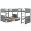 Twin Size Bunk Bed with a Loft Bed attached, with Two Drawers,Gray - Korvel
