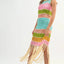 Vestido de ganchillo de múltiples colores con flecos para mujeres